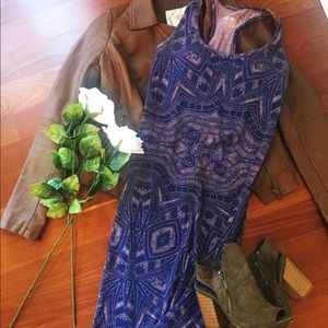 Mossimo tribal pattern purple maxi dress